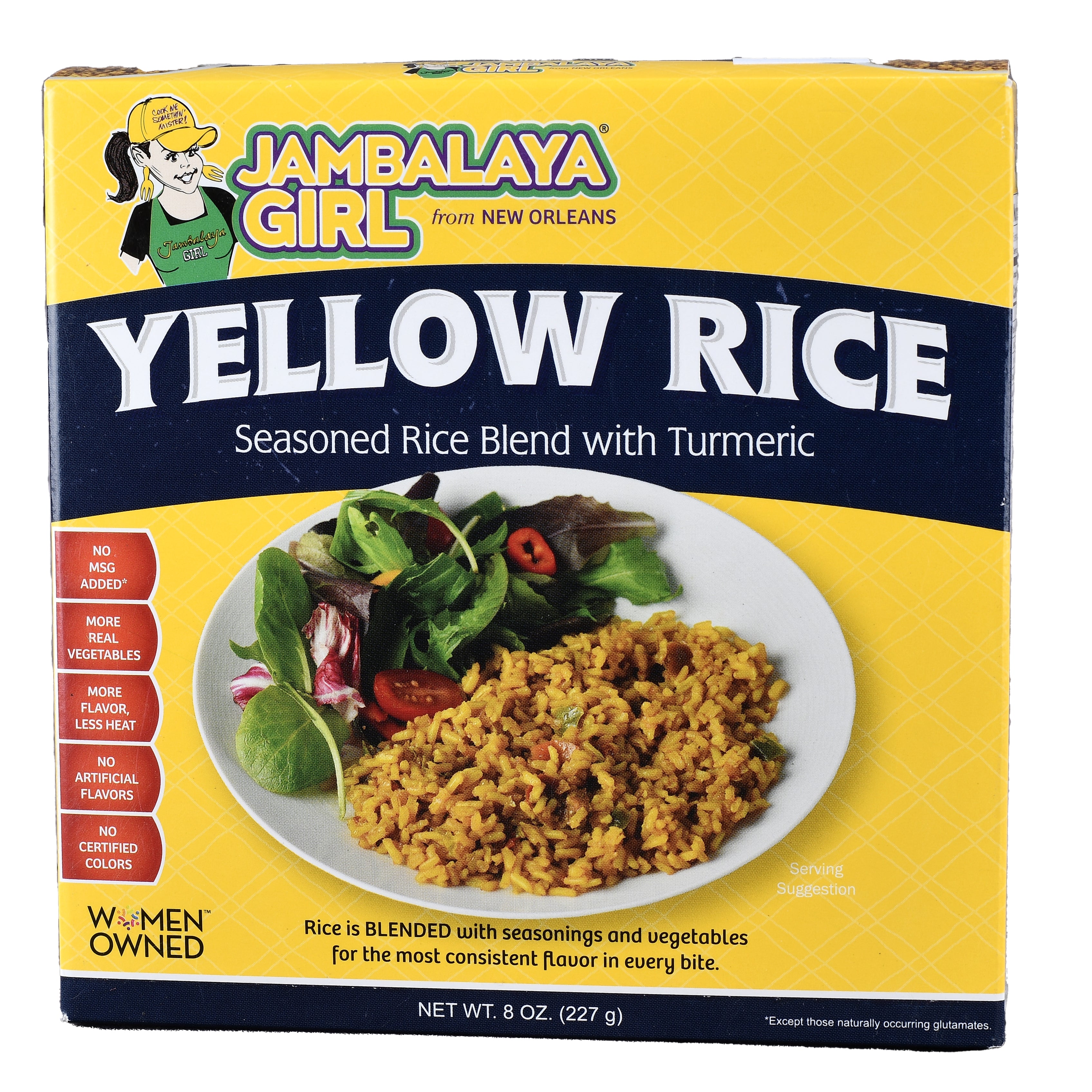 Jambalaya Girl Yellow Rice Seasoned Rice Blend, 8 oz • Seasoned with T