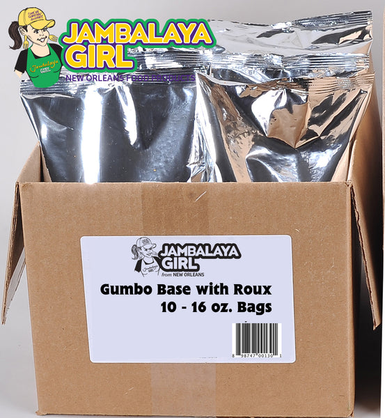Food Service Gumbo Base with Roux Mix, Case of 10 16 oz. Jambalaya Girl