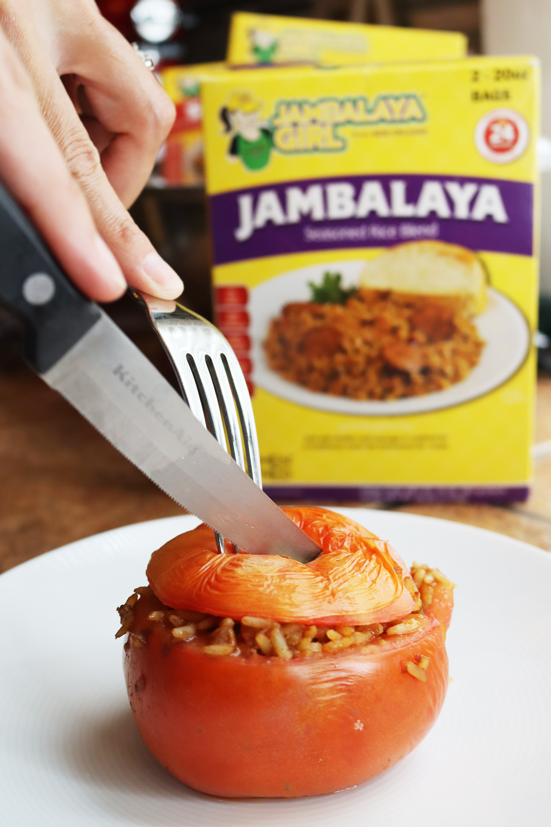 Stuffed Creole Tomatoes with Jambalaya Girl Jambalaya