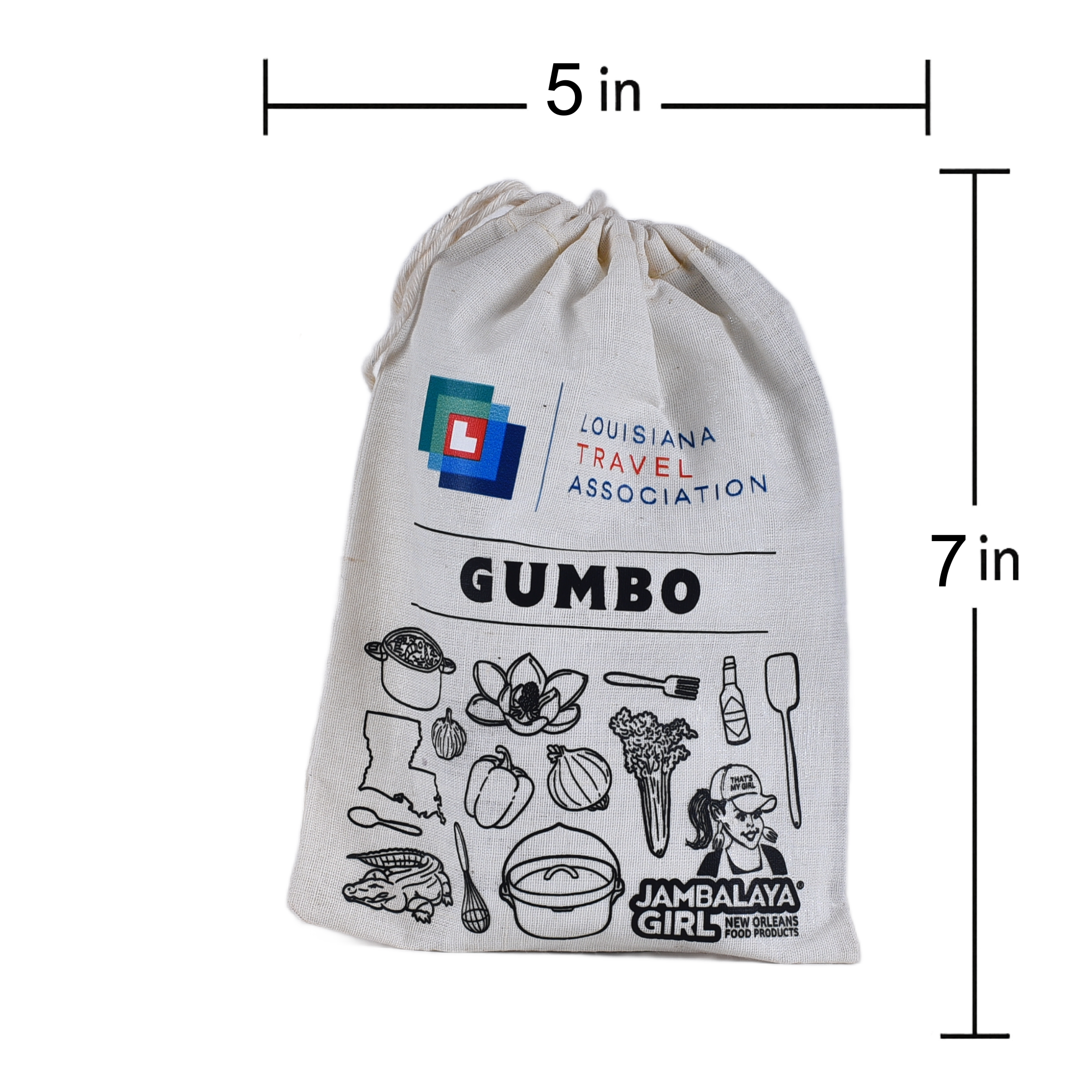 Custom Logo or Message! Gumbo Cotton Gift Bag