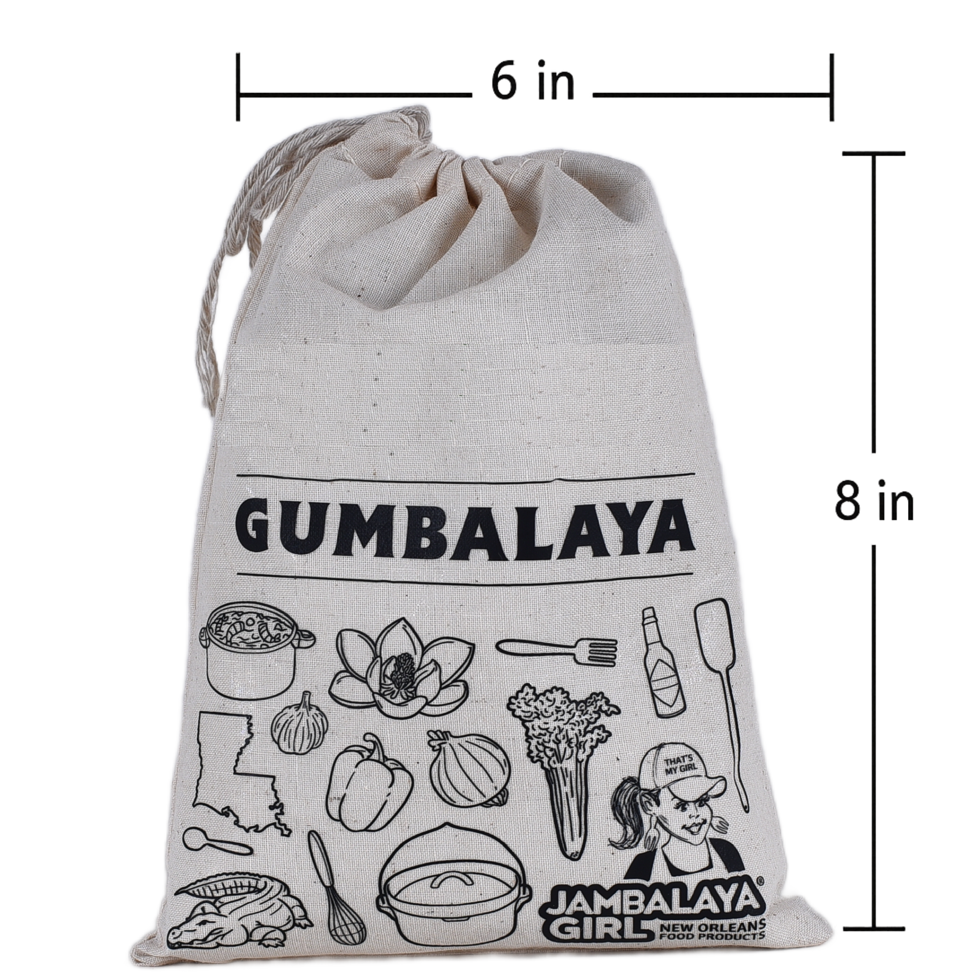WHOLESALE: Custom Logo or Message! GUMBALAYA Cotton Gift Bag