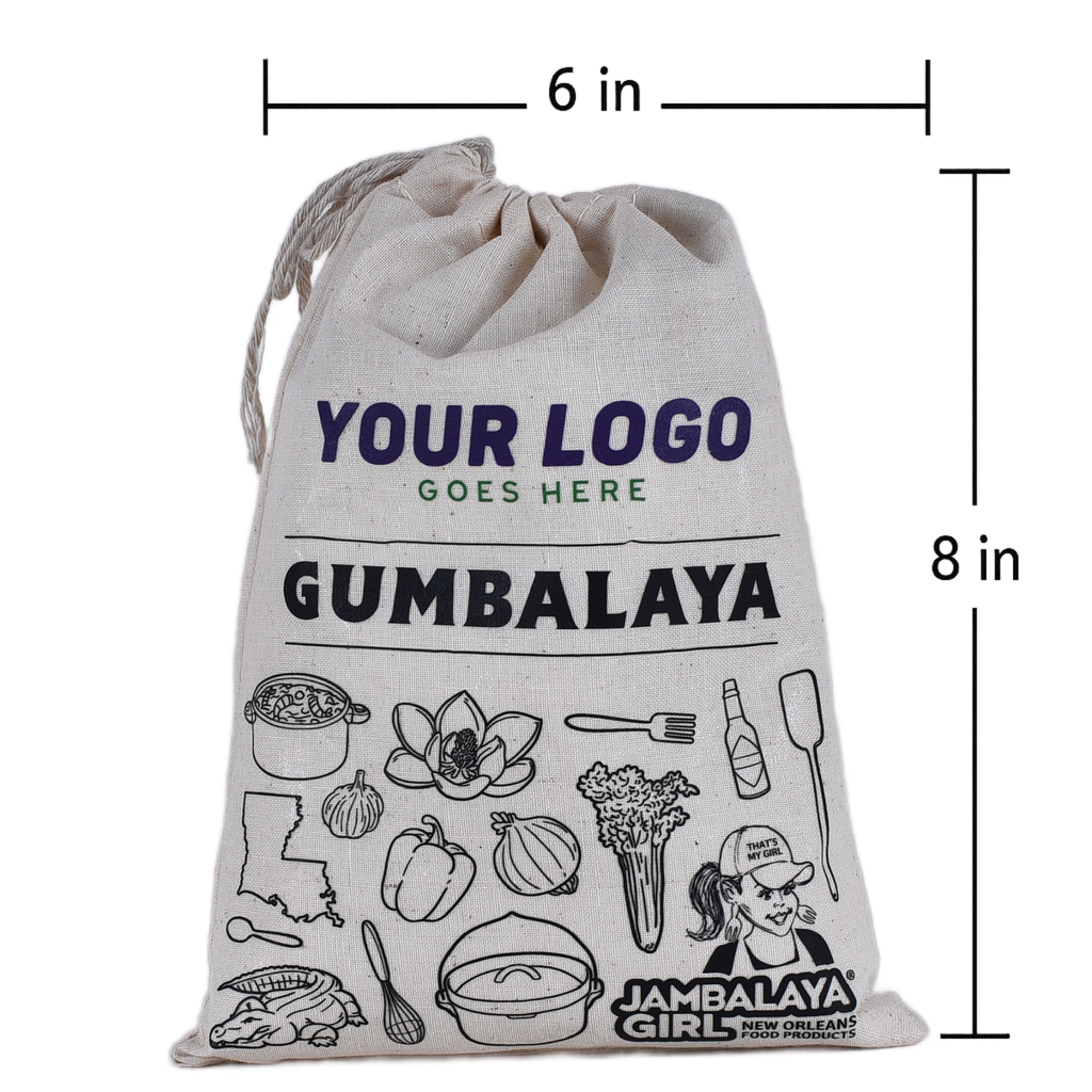 WHOLESALE: Custom Logo or Message! GUMBALAYA Cotton Gift Bag