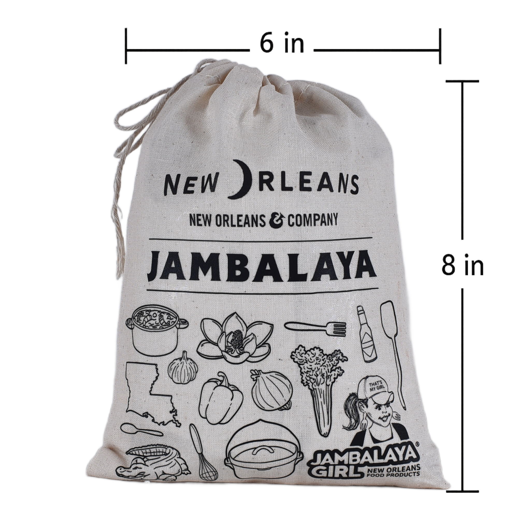 Custom Logo or Message! Jambalaya Cotton Gift Bag