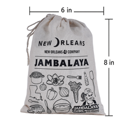 WHOLESALE: Custom Logo or Message! Jambalaya Cotton Gift Bag
