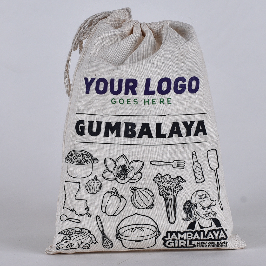 Custom Logo or Message! GUMBALAYA Cotton Gift Bag