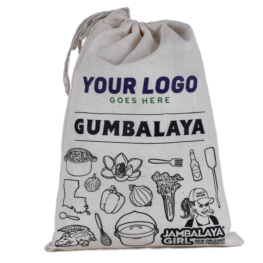 WHOLESALE: Custom Logo or Message! GUMBALAYA Cotton Gift Bag