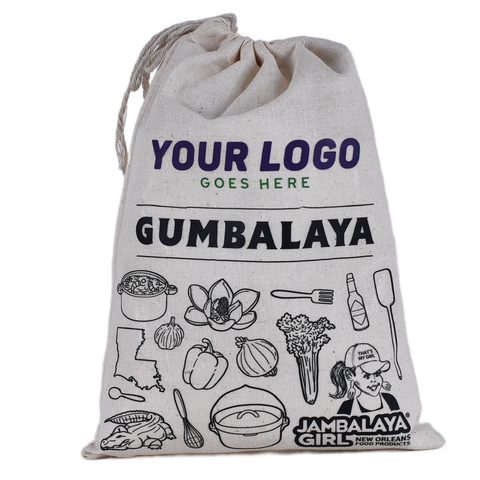 WHOLESALE: Custom Logo or Message! GUMBALAYA Cotton Gift Bag