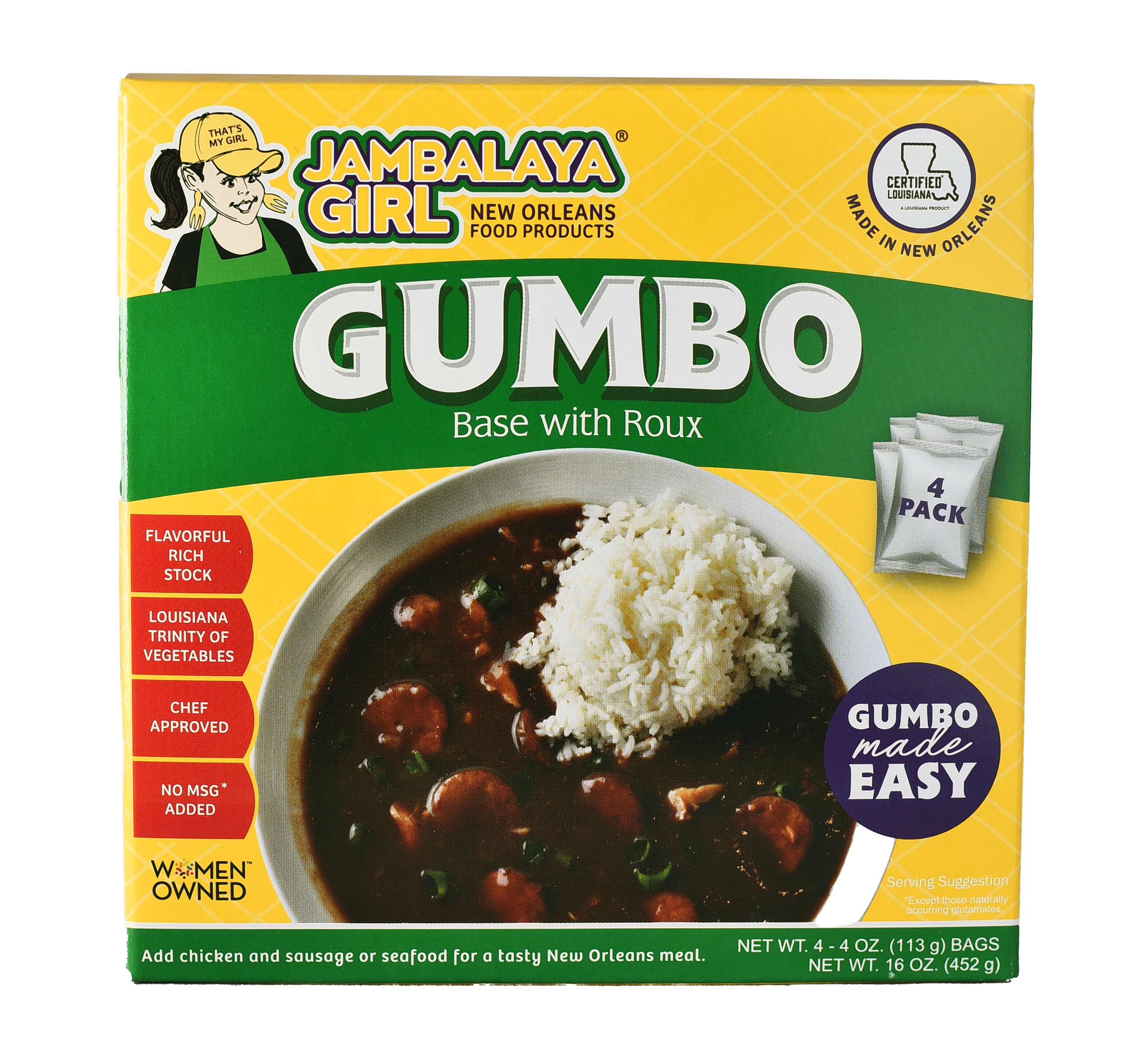 Jambalaya Girl Gumbo Base with Roux, 4 oz