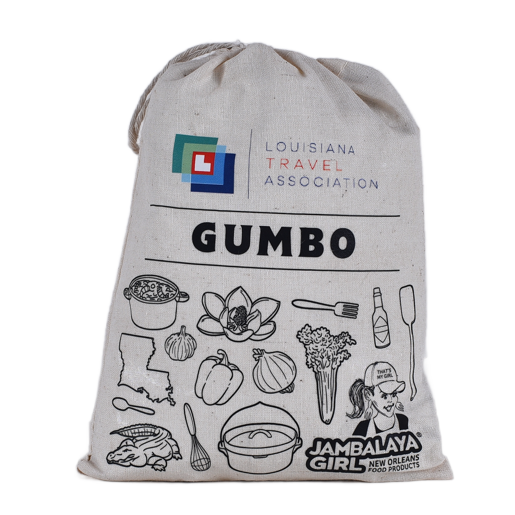 Custom Logo or Message! Gumbo Cotton Gift Bag