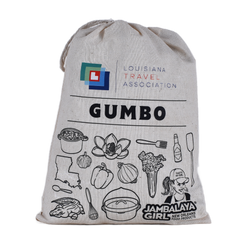 WHOLESALE: Custom Logo or Message! Gumbo Cotton Gift Bag