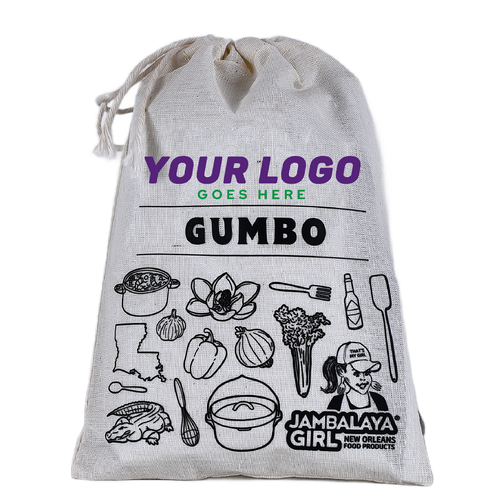 Custom Logo or Message! Gumbo Cotton Gift Bag