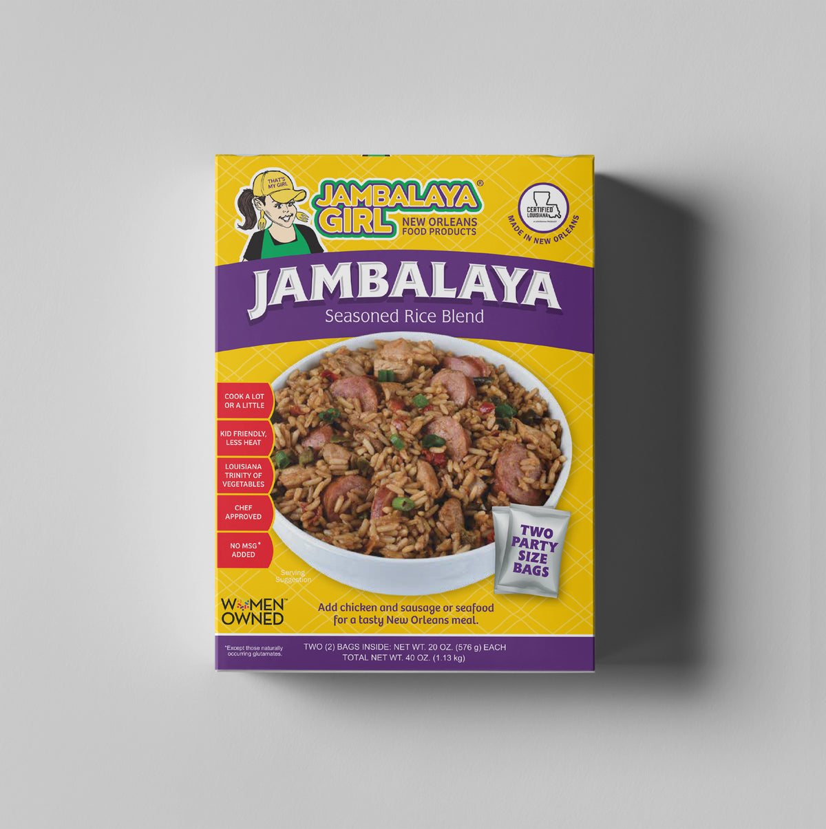Jambalaya Girl Jambalaya Seasoned Rice Blend, 20 oz "Party Size" Box