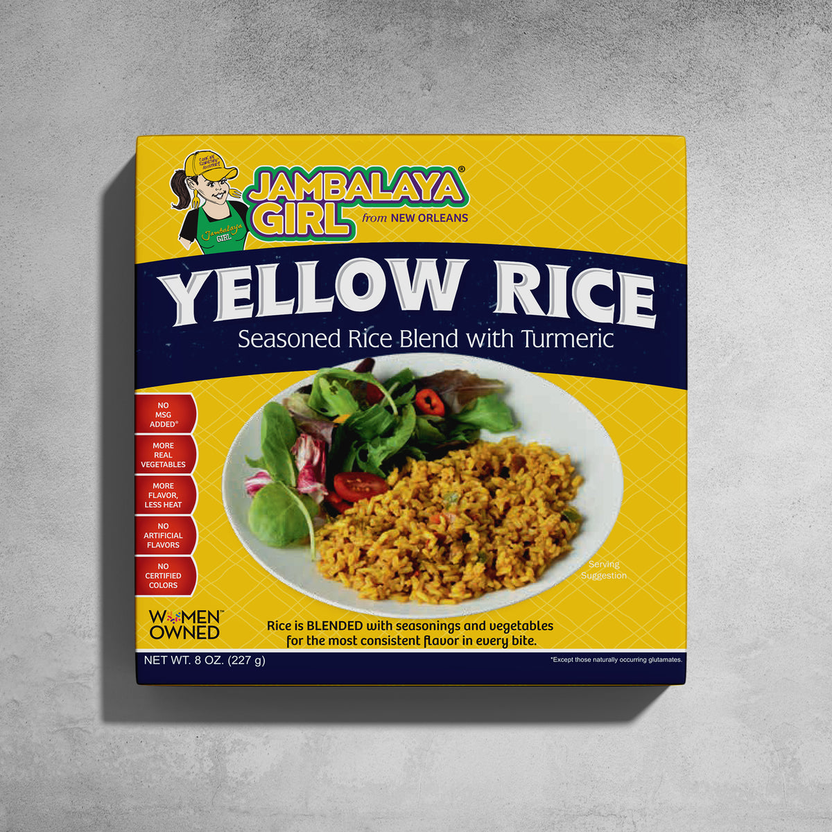 Jambalaya Girl Yellow Rice Seasoned Rice Blend, 8 oz • Seasoned with Turmeric