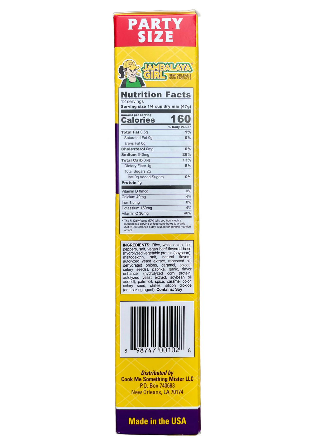 Jambalaya Girl Jambalaya Seasoned Rice Blend, 20 oz "Party Size" Box