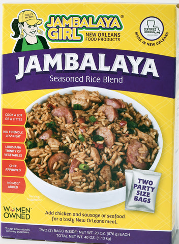 Jambalaya Girl Jambalaya Seasoned Rice Blend, 20 oz "Party Size" (2-20 oz Bags in 1 Box)