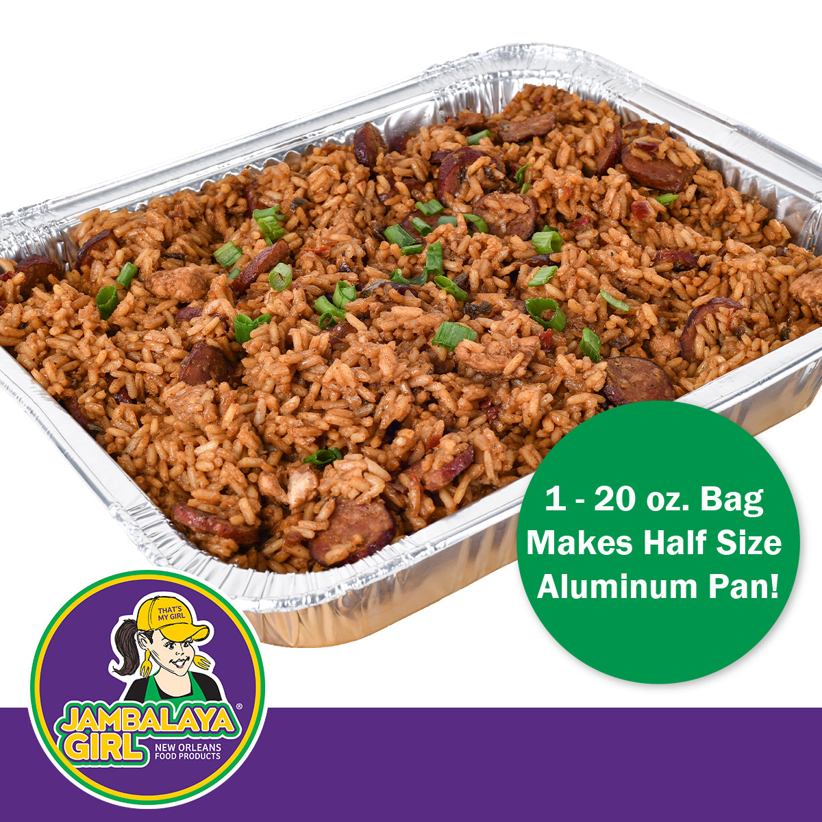 Jambalaya Girl Jambalaya Seasoned Rice Blend, 20 oz "Party Size" (2-20 oz Bags in 1 Box)