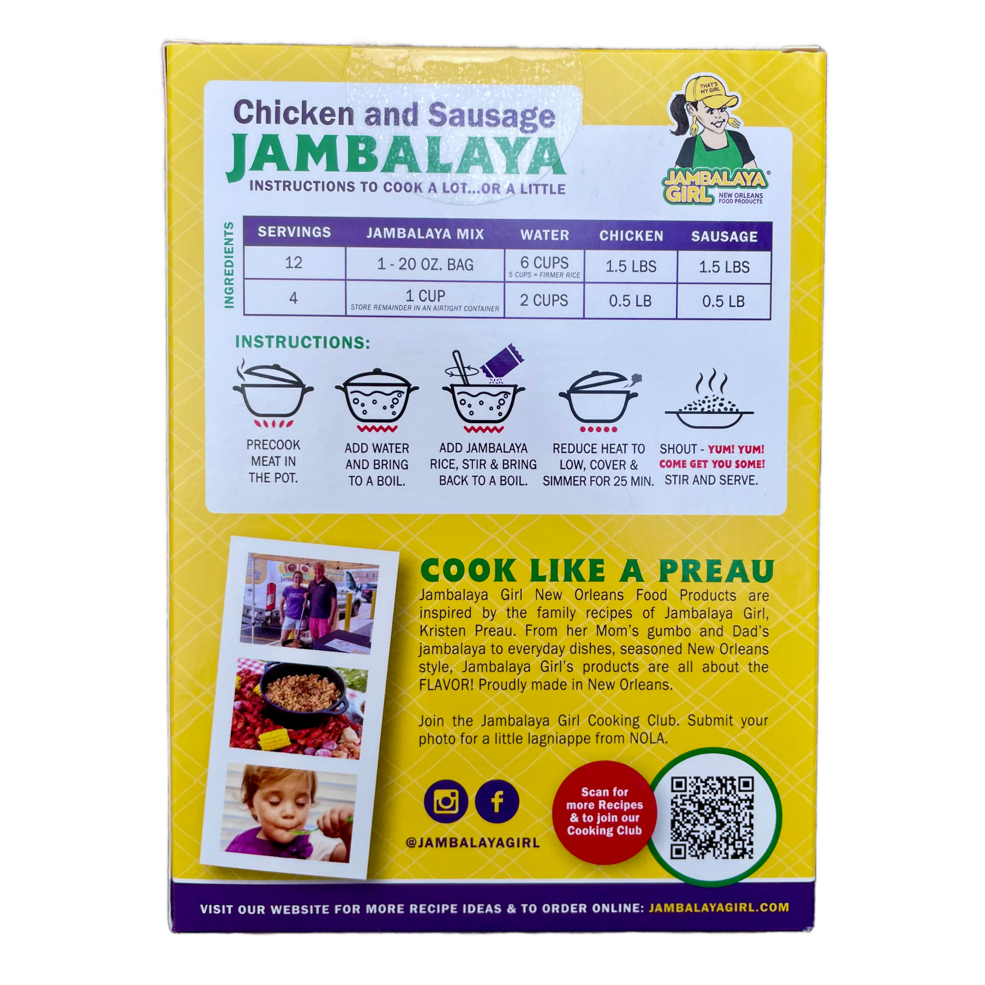Jambalaya Girl Jambalaya Seasoned Rice Blend, 20 oz "Party Size" Box