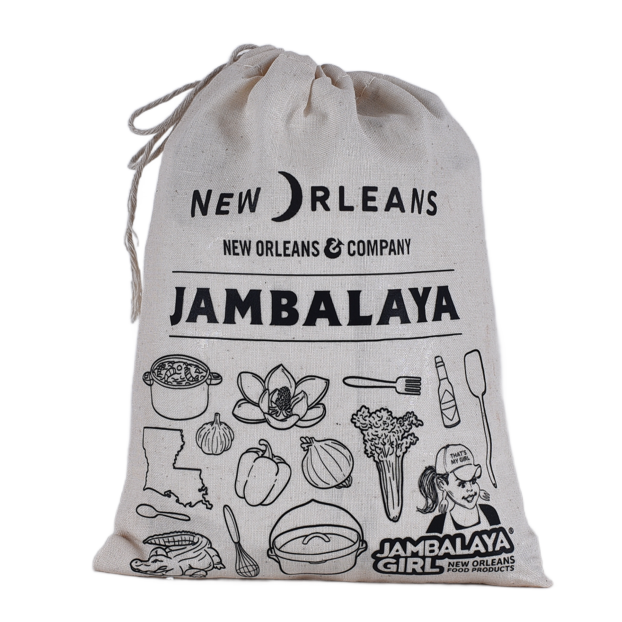 Custom Logo or Message! Jambalaya Cotton Gift Bag