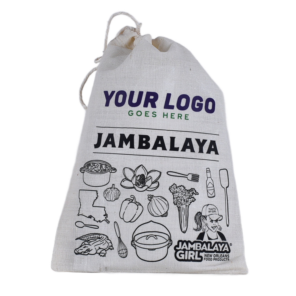 Custom Logo or Message! Jambalaya Cotton Gift Bag