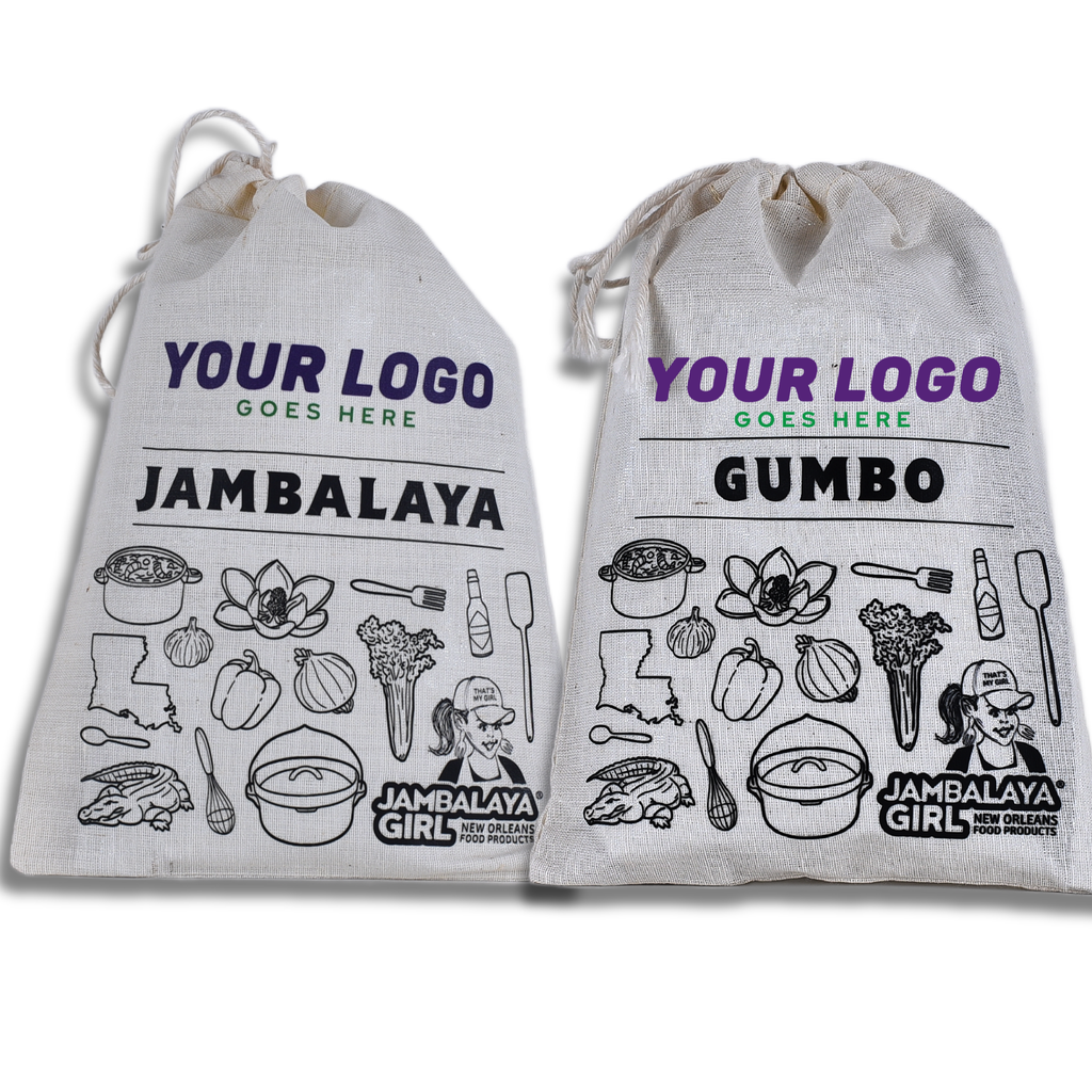 Custom Logo or Message! Jambalaya Cotton Gift Bag