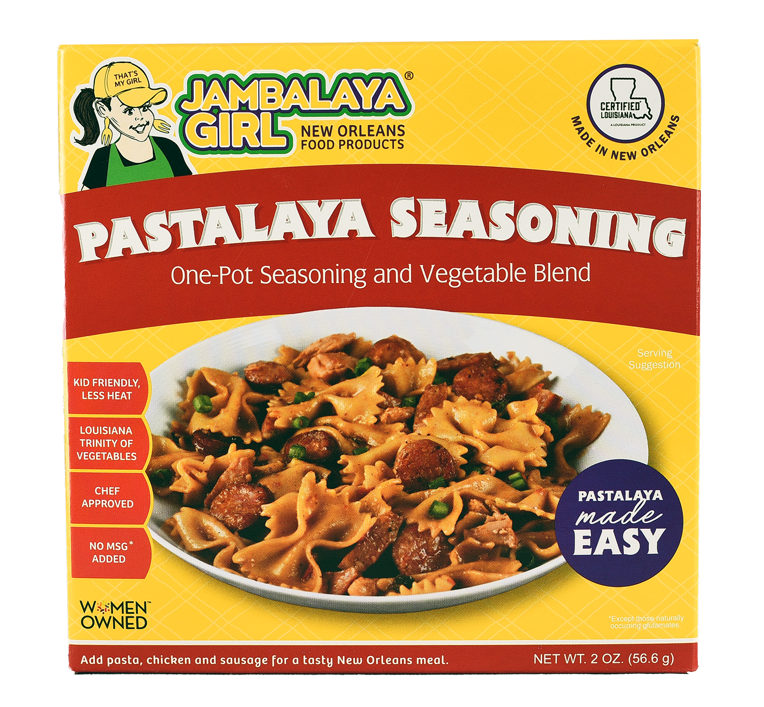 Jambalaya Girl Pastalaya Seasoning: One-Pot Seasoning and Vegetable Blend - For Jambalaya & Pastalaya, No Rice or Pasta, Just Spice & Vegetables, 2 oz