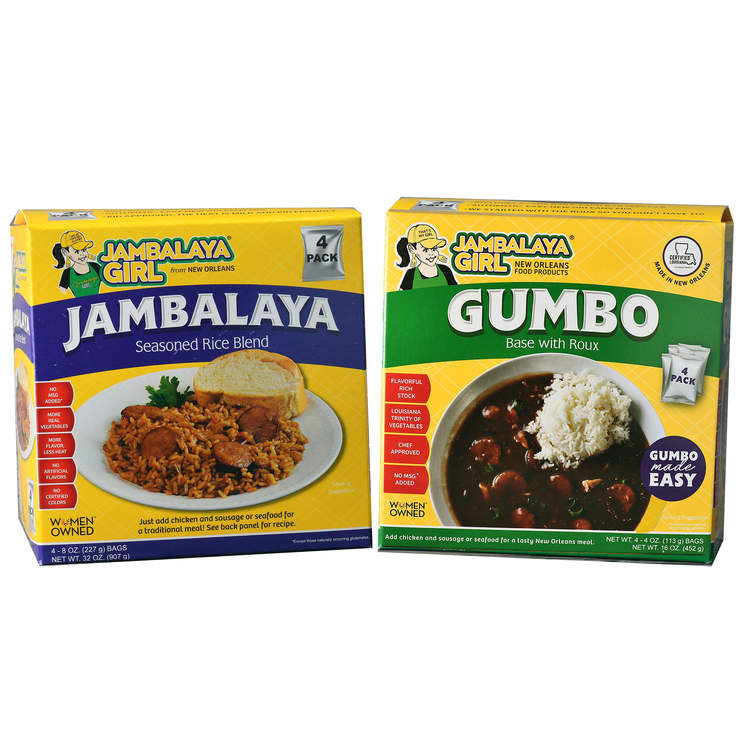 Gumbalaya: Jambalaya Girl 4pk Gumbo & 4pk Jambalaya