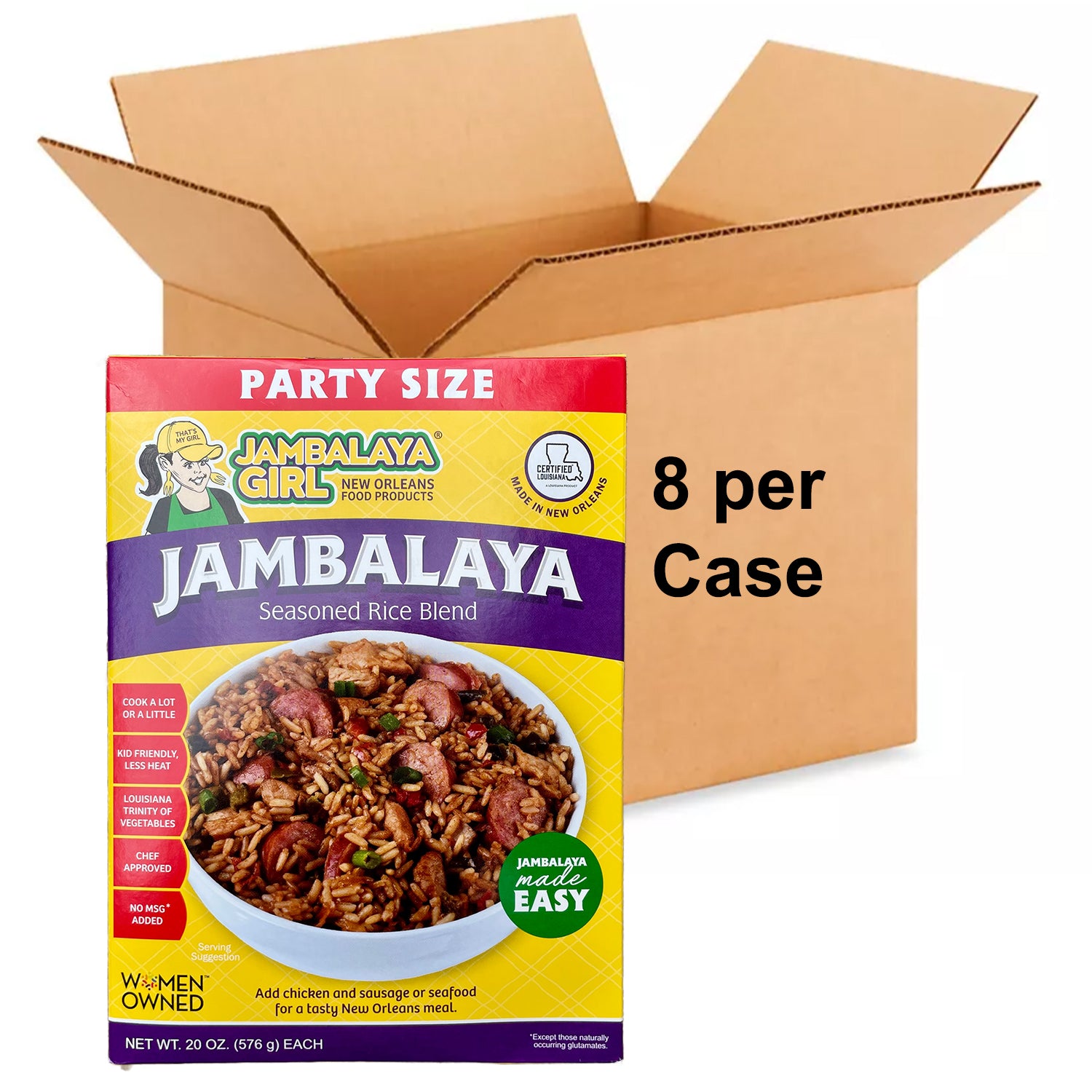 WHOLESALE: Party Size Jambalaya 20 oz. Case of 8
