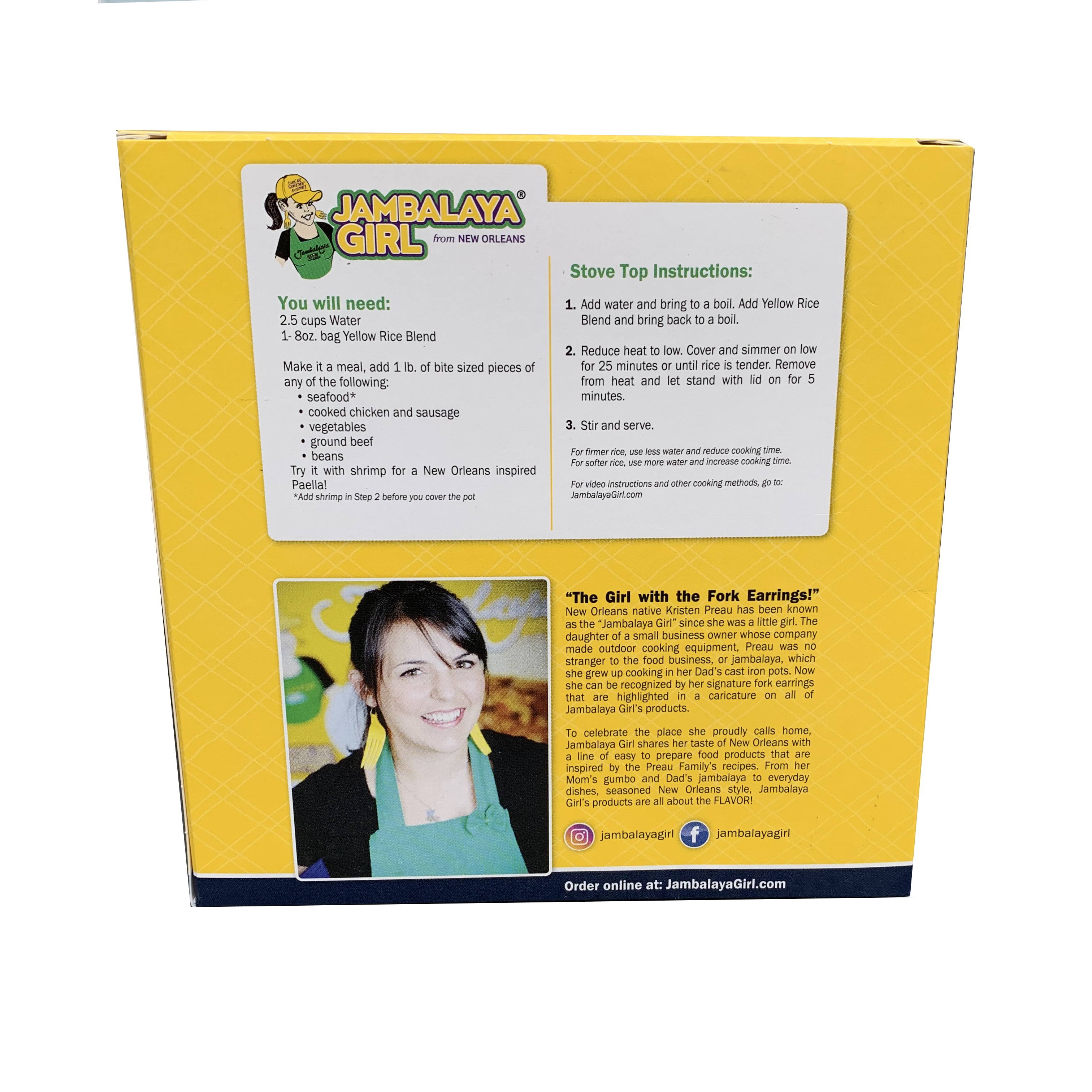 Jambalaya Girl Yellow Rice Seasoned Rice Blend, 8 oz • Seasoned with Turmeric