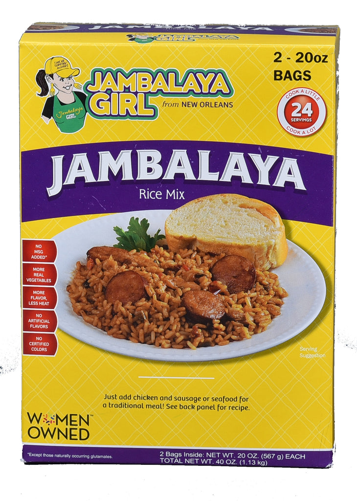 Jambalaya Girl Jambalaya Seasoned Rice Blend, 20 oz "Party Size" (2-20 oz Bags in 1 Box)